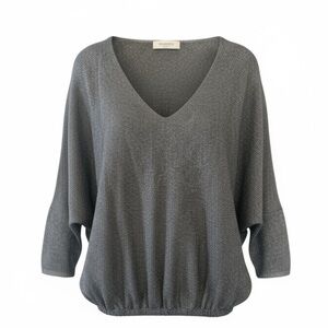 CARMEN by Carmen Marc Valvo Black Grey Shimmery Top